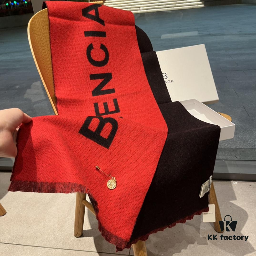 6931a917ccd8ab3d7af9d7dd Balenciaga Classic Letter Double-Sided Cashmere Scarf