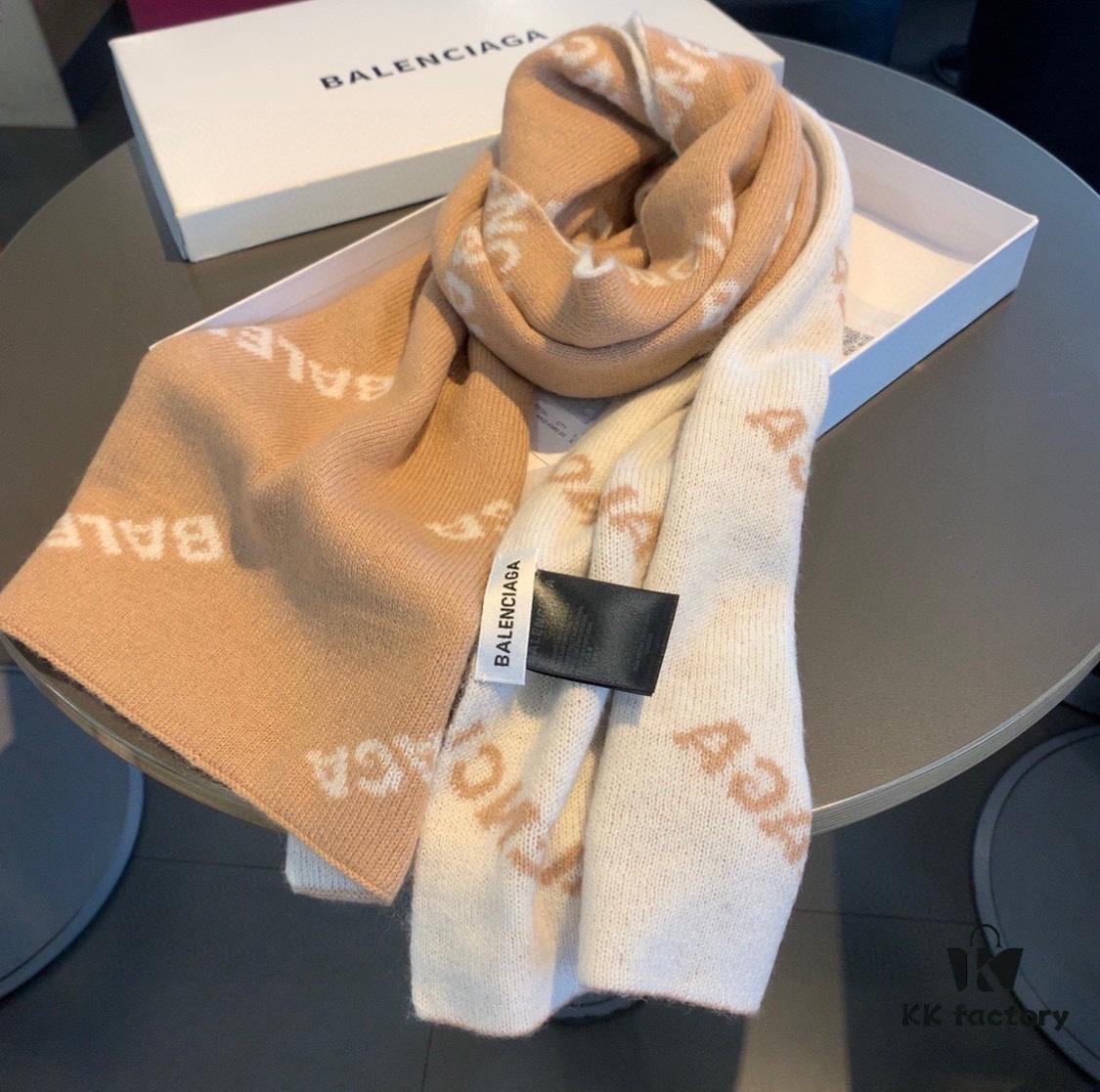 6931a918ccd8ab3d7af9d7e6 Balenciaga, synonymous with fashion and youth, perfect black and white combination, a must-have for trendsetters! 100% cashmere! Elegant logo jacquard! Soft and skin-friendly texture! New autumn/winter scarf (boutique style) 38x200 cm