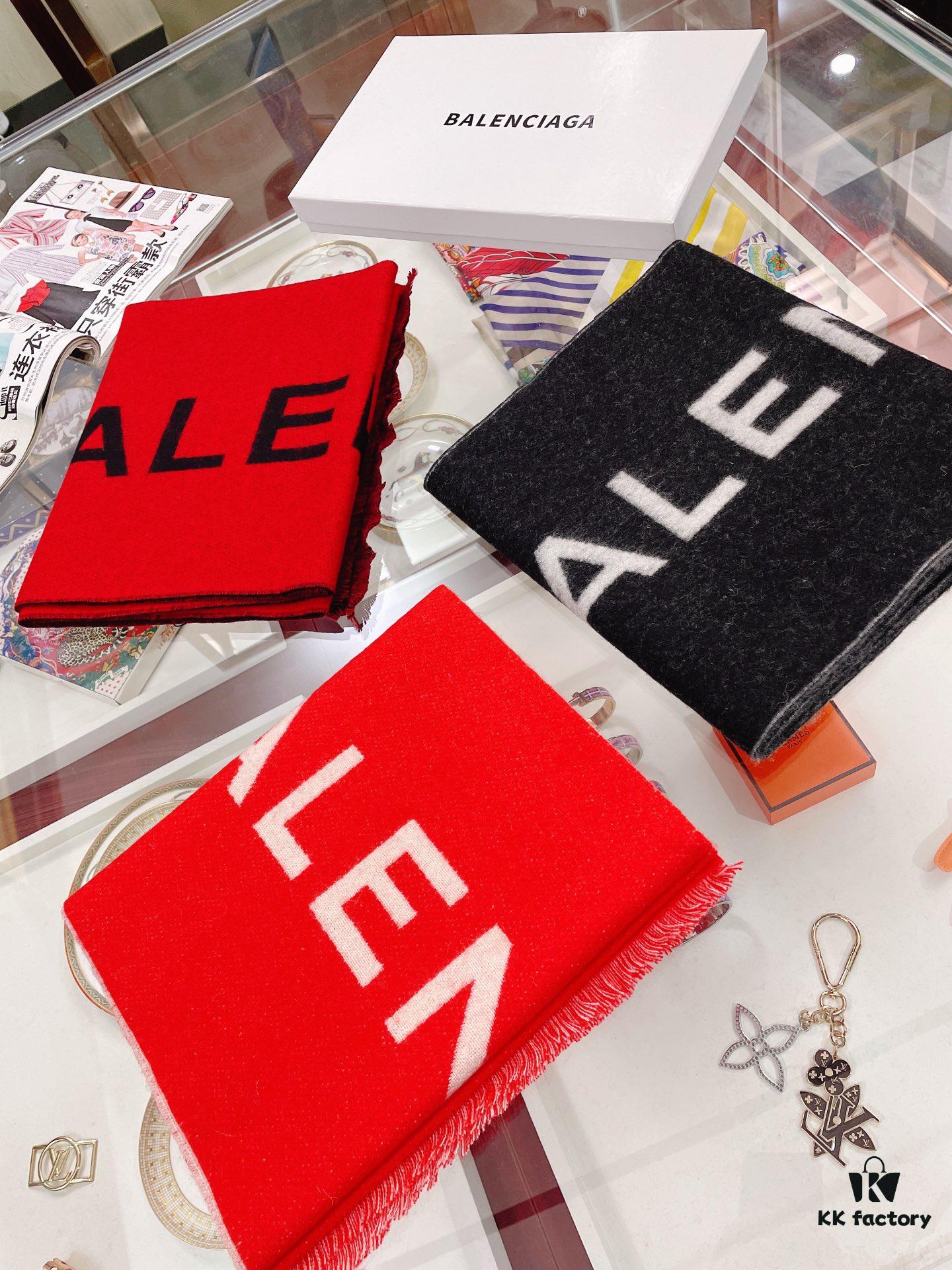 6931a919ccd8ab3d7af9d7fb Balenciaga Classic Letter Double-Sided Cashmere Scarf