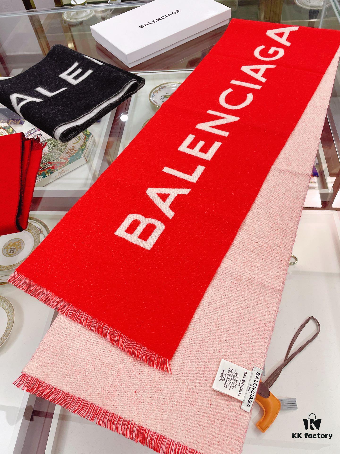 6931a919ccd8ab3d7af9d7fd Balenciaga Classic Letter Double-Sided Cashmere Scarf