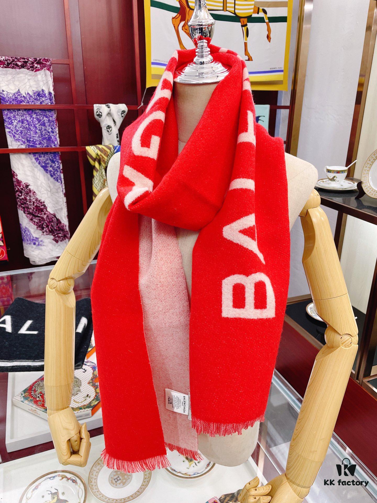 6931a919ccd8ab3d7af9d802 Balenciaga Classic Letter Double-Sided Cashmere Scarf