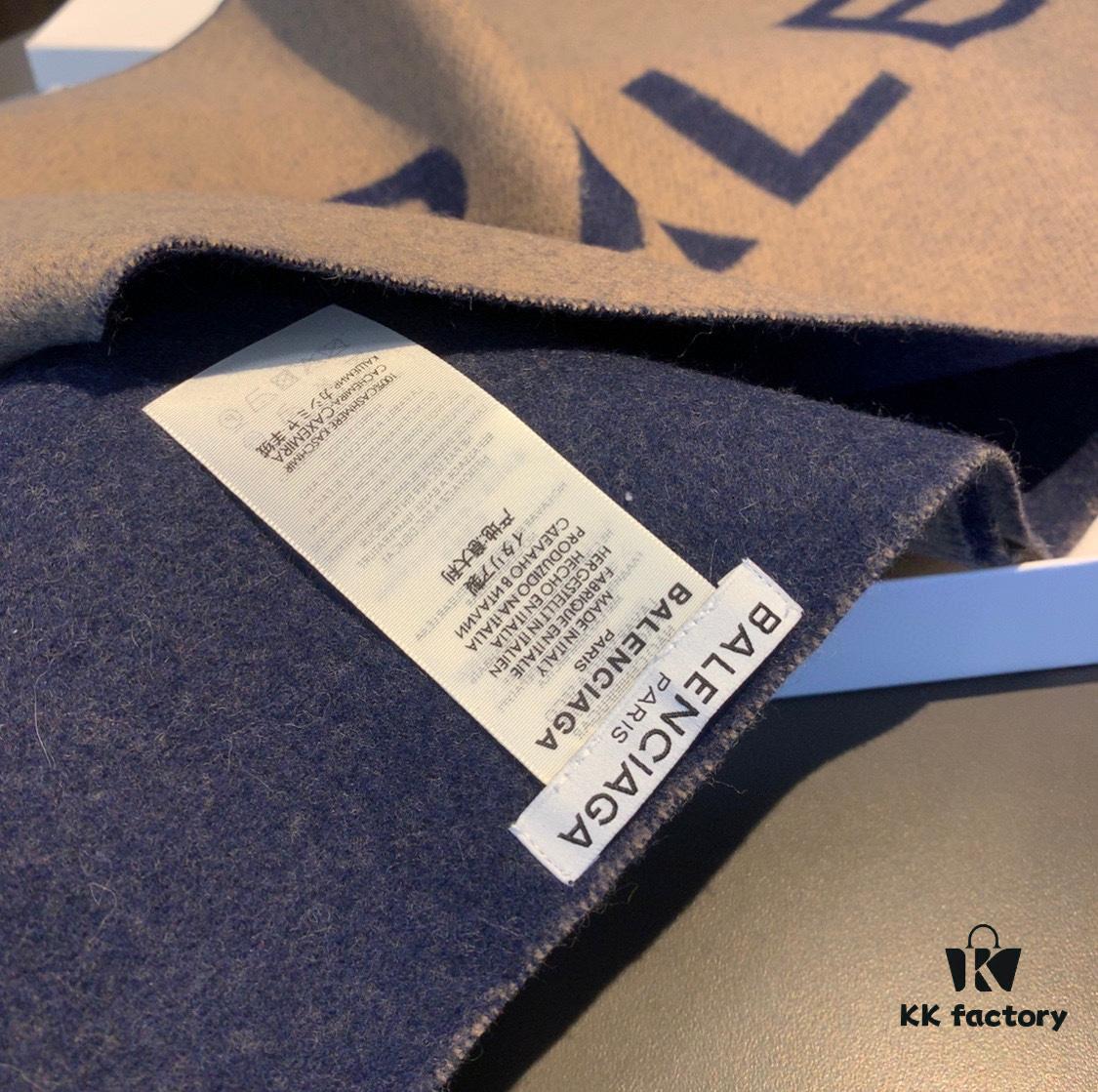 6931a91accd8ab3d7af9d807 Gray Black Two-Tone Color đ„Authentic Store VersionăBalenciaga Classic Logo Double-Sided Cashmere Scarfăđ„