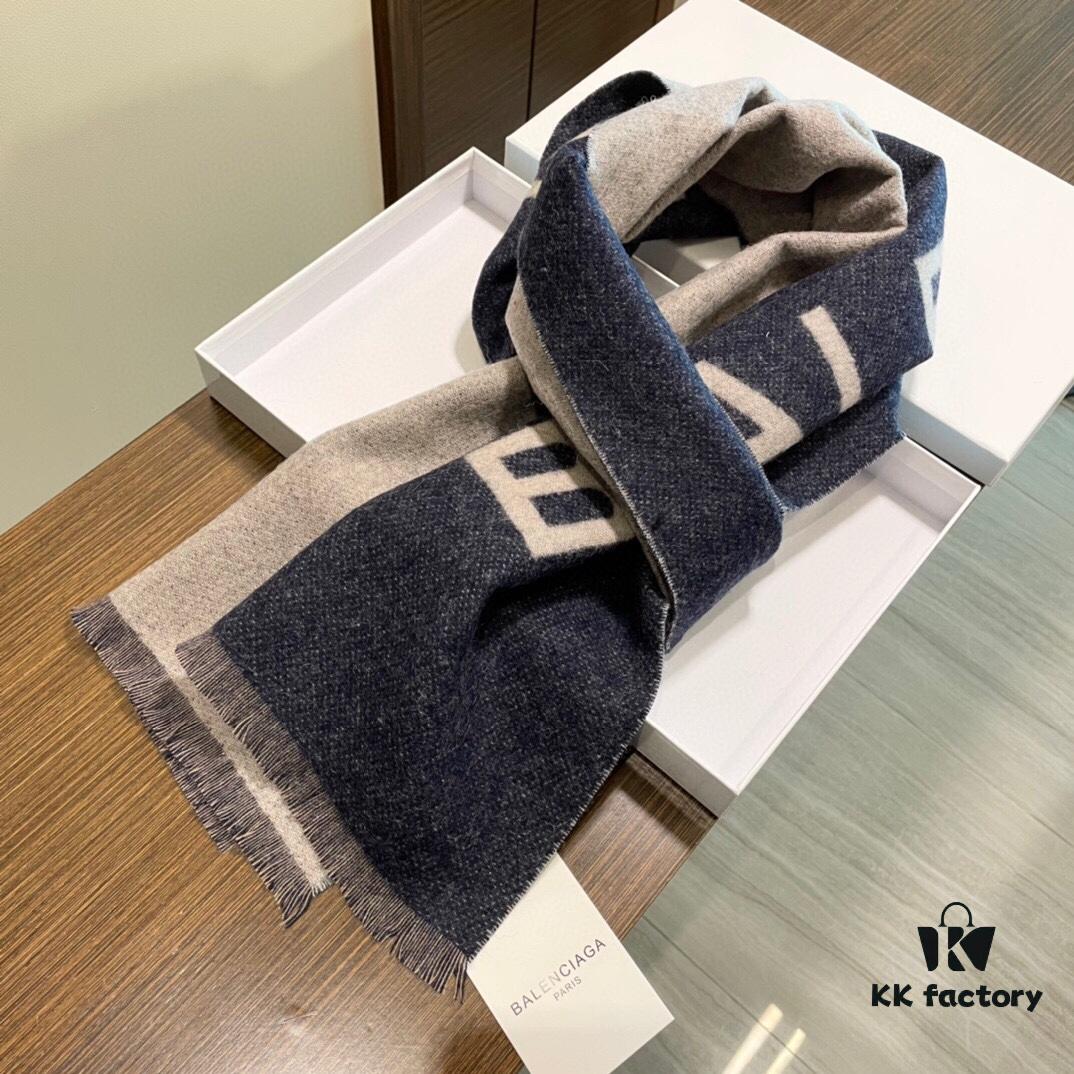 6931a91accd8ab3d7af9d811 Balenciaga Classic Letter Double-Sided Cashmere Scarf