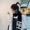 6931a91cccd8ab3d7af9d82e Balenciaga 100% Cashmere Scarf, 2020 Fall/Winter New Arrival, Black and White Color Block, Elegant Logo Jacquard, Soft and Skin-Friendly, Long Scarf 45*180cm, Solid Color (Retail Style)