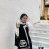 6931a91cccd8ab3d7af9d82f Balenciaga 100% Cashmere Scarf, 2020 Fall/Winter New Arrival, Black and White Color Block, Elegant Logo Jacquard, Soft and Skin-Friendly, Long Scarf 45*180cm, Solid Color (Retail Style)
