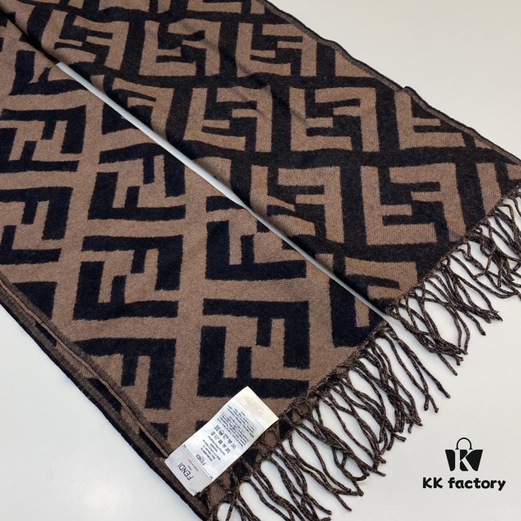6931a91fccd8ab3d7af9d854 FENDI Large F Tassel Long Scarf 45*170cm 100% Cashmere