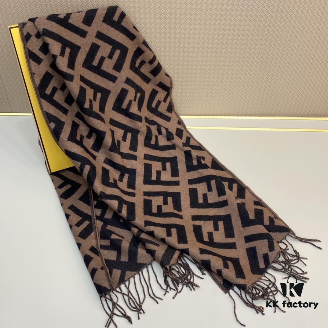 6931a91fccd8ab3d7af9d857 FENDI Large F Tassel Long Scarf 45*170cm 100% Cashmere