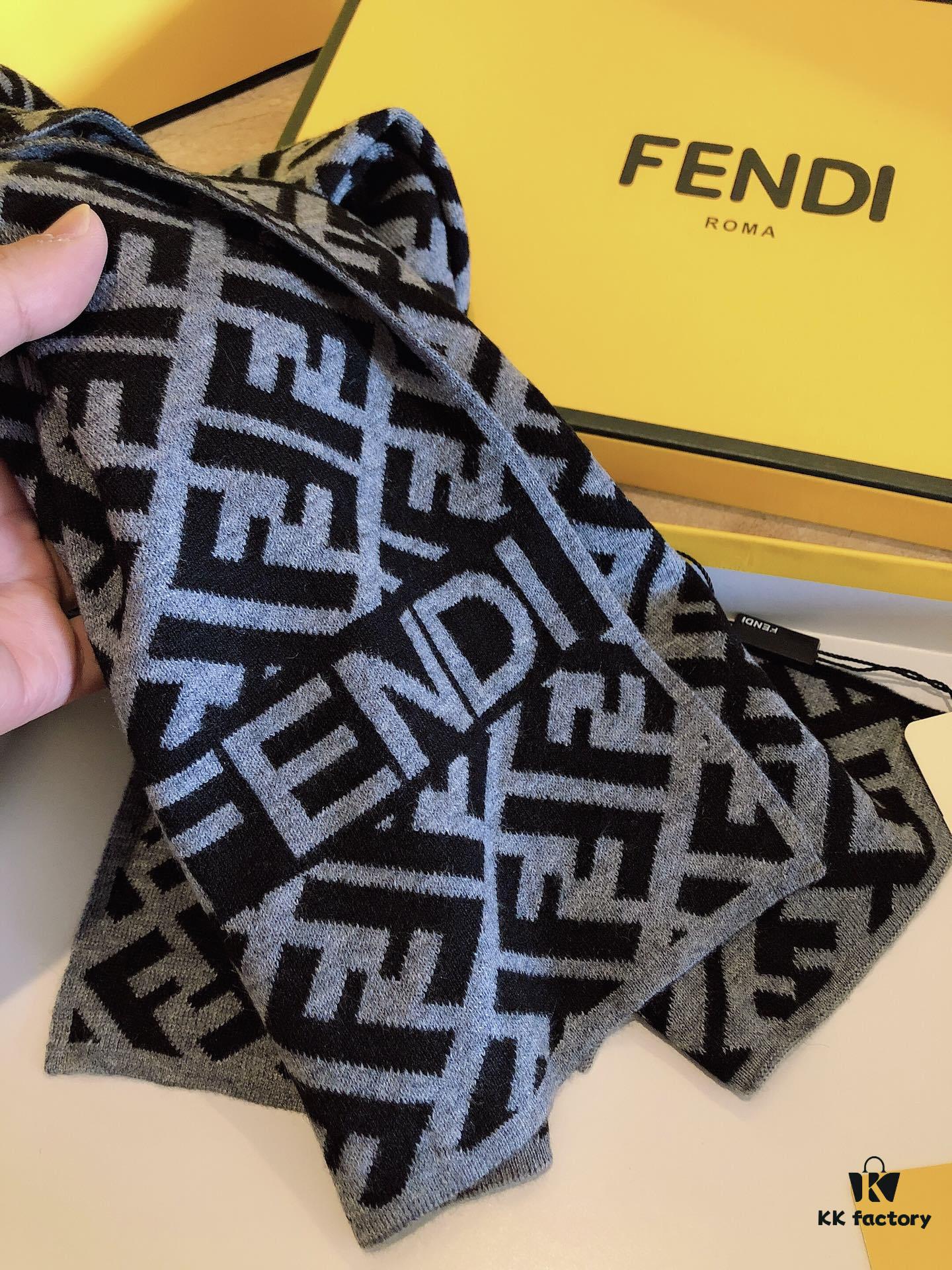 6931a925ccd8ab3d7af9d8be FENDI (Fendi) High-End Cashmere Knit Scarf, Synchronized with Boutique