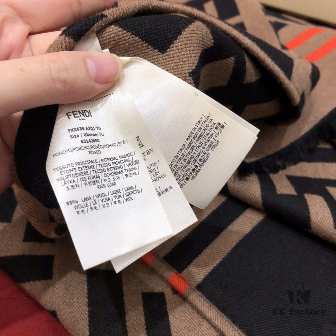 6931a927ccd8ab3d7af9d8d2 FENDI This Autumn-Winter's Most Stylish FENDI🖤 Classic FF Monogram Cape, Retro and Elegant, Double-Sided Color, Versatile and Chic, 95% Wool 5% Silk, 140cm x 140cm