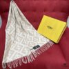 6931a927ccd8ab3d7af9d8d4 New Color Fendi Large Fringe Logo Double-Sided Cashmere Scarf FF Monogram in Perfect Autumn-Winter Hue
