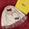 6931a927ccd8ab3d7af9d8d6 New Color Fendi Large Fringe Logo Double-Sided Cashmere Scarf FF Monogram in Perfect Autumn-Winter Hue