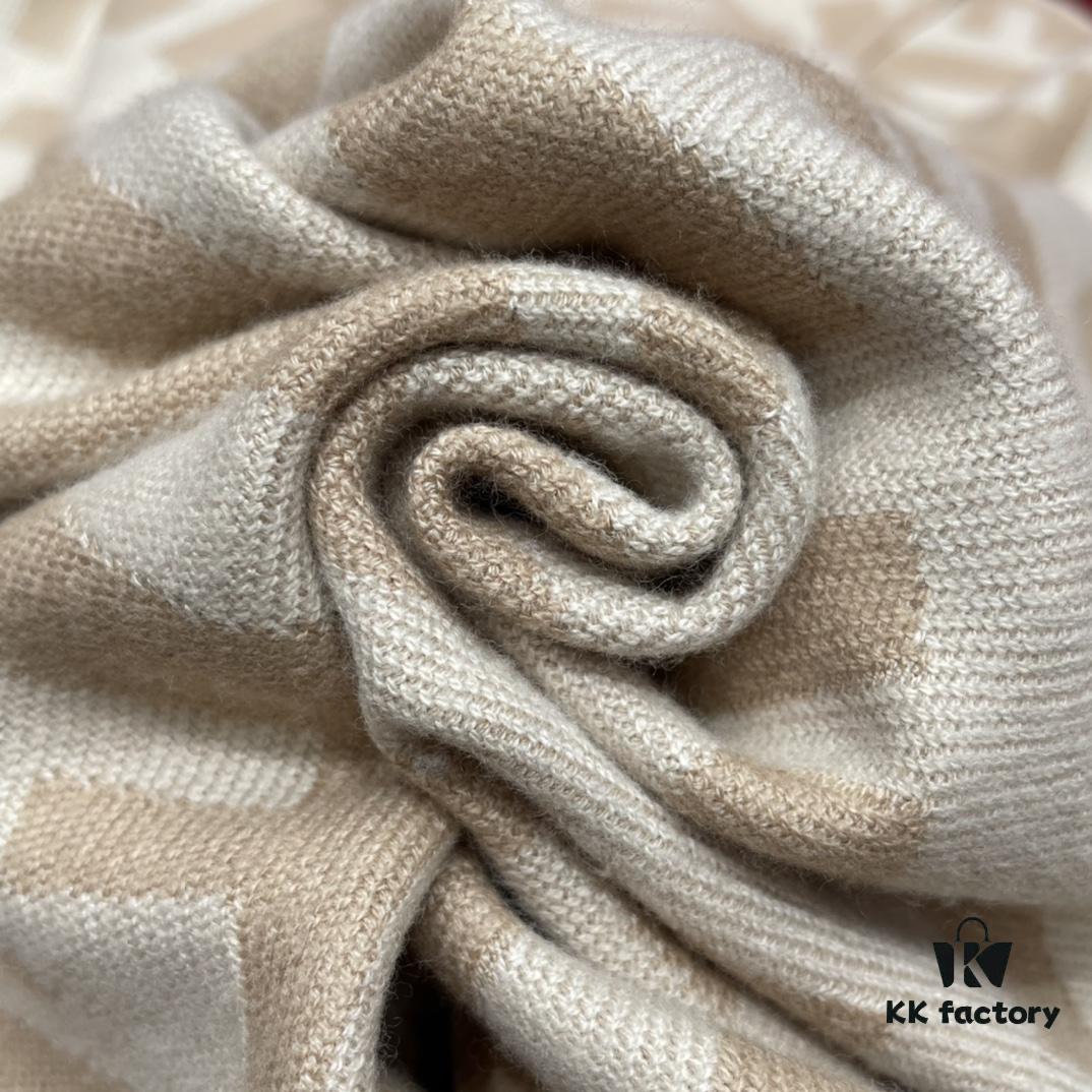 6931a927ccd8ab3d7af9d8d8 New Color Fendi Large Fringe Logo Double-Sided Cashmere Scarf FF Monogram in Perfect Autumn-Winter Hue