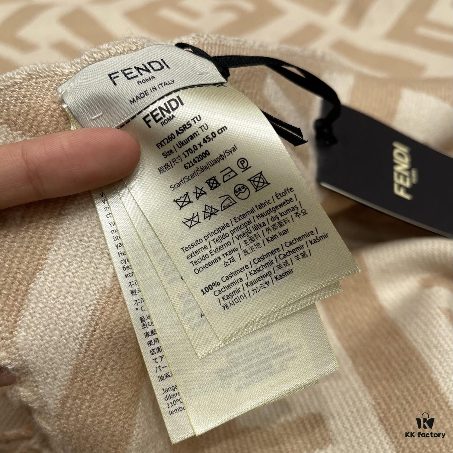 6931a927ccd8ab3d7af9d8dc New Color Fendi Large Fringe Logo Double-Sided Cashmere Scarf FF Monogram in Perfect Autumn-Winter Hue