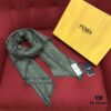 6931a927ccd8ab3d7af9d8de In Stock FENDI Ultra Soft and Smooth Green Shawl/Scarf, Dual-Sided Wear, 140*140cm, 30% Silk 70% Wool, Embossed FF Pattern