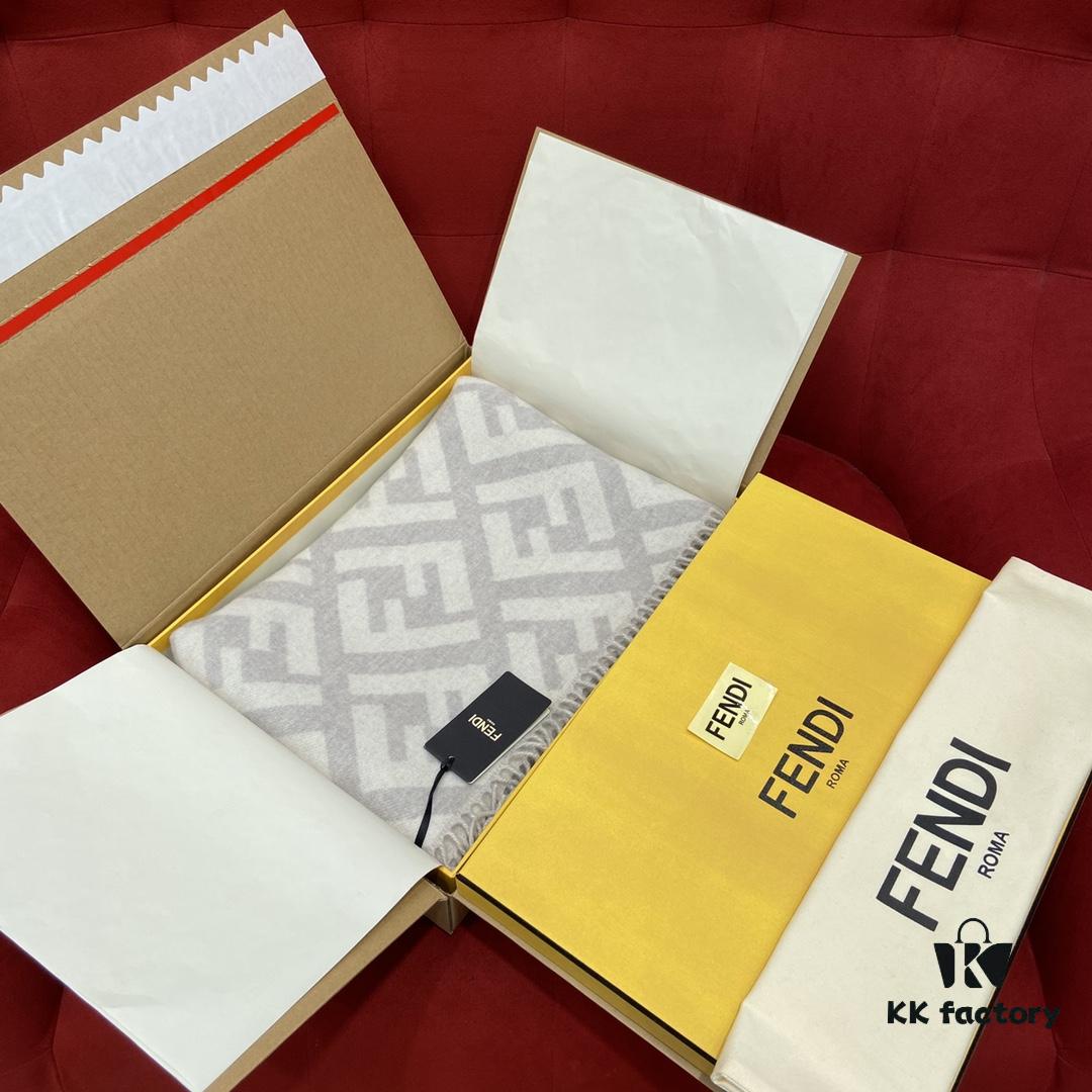 6931a928ccd8ab3d7af9d8ee In Stock & Ready to Ship - Fendi Large Fringe Logo Double-Sided Cashmere Scarf, FF Monogram in Perfect Autumn-Winter Hue, 100% Premium Cashmere, Ultra Warm and Exceptionally Soft, 170×45cm