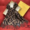 6931a929ccd8ab3d7af9d8f0 Fendi Large Fringe Logo Double-Sided Cashmere Scarf, FF Monogram in Perfect Autumn-Winter Hue