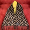 6931a929ccd8ab3d7af9d8f1 Fendi Large Fringe Logo Double-Sided Cashmere Scarf, FF Monogram in Perfect Autumn-Winter Hue