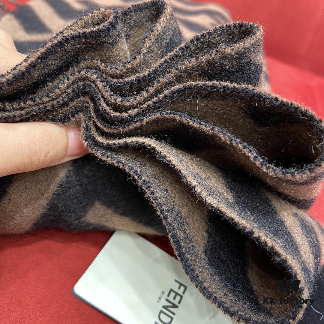 6931a929ccd8ab3d7af9d8f4 Fendi Large Fringe Logo Double-Sided Cashmere Scarf, FF Monogram in Perfect Autumn-Winter Hue