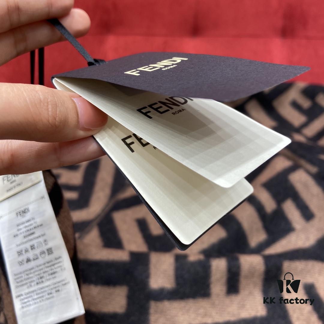 6931a929ccd8ab3d7af9d8f5 Fendi Large Fringe Logo Double-Sided Cashmere Scarf, FF Monogram in Perfect Autumn-Winter Hue