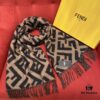 6931a929ccd8ab3d7af9d8f7 Fendi Large Fringe Logo Double-Sided Cashmere Scarf, FF Monogram in Perfect Autumn-Winter Hue