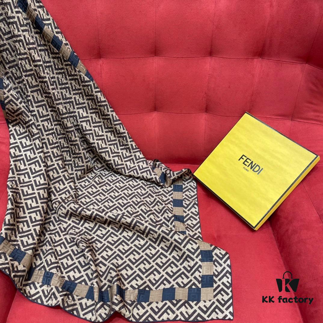 6931a929ccd8ab3d7af9d8f8 Fendi FF Monogram Washed Twill Silk Jacquard Scarf – Luxuriously Soft and Timelessly Elegant