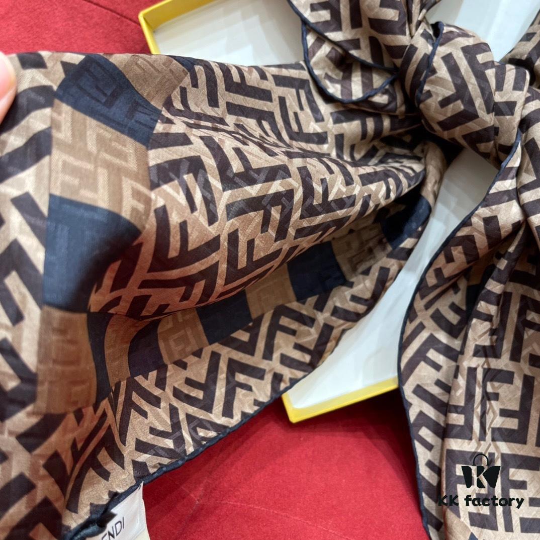 6931a929ccd8ab3d7af9d8fc Fendi FF Monogram Washed Twill Silk Jacquard Scarf – Luxuriously Soft and Timelessly Elegant