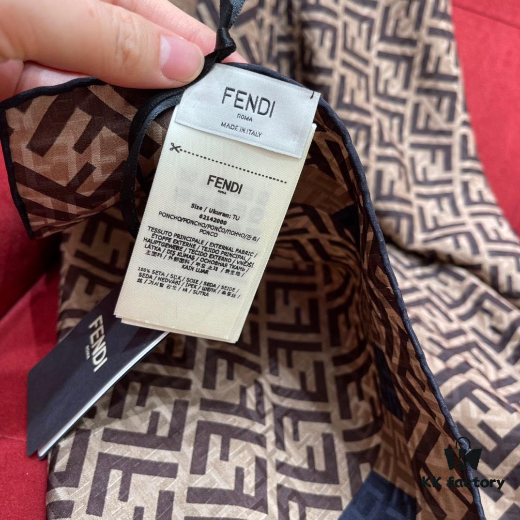 6931a929ccd8ab3d7af9d8fe Fendi FF Monogram Washed Twill Silk Jacquard Scarf – Luxuriously Soft and Timelessly Elegant