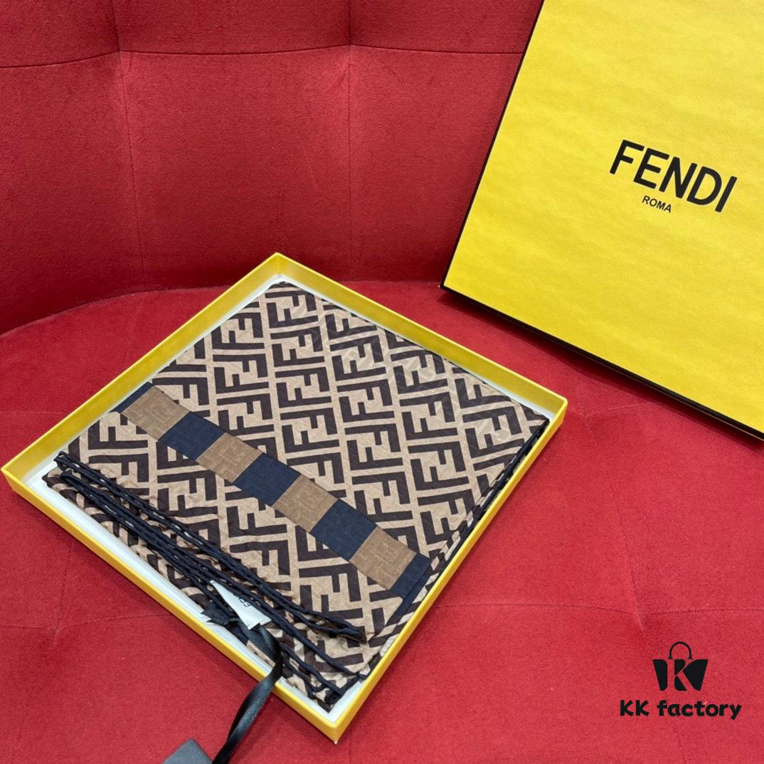 6931a929ccd8ab3d7af9d8ff Fendi FF Monogram Washed Twill Silk Jacquard Scarf – Luxuriously Soft and Timelessly Elegant