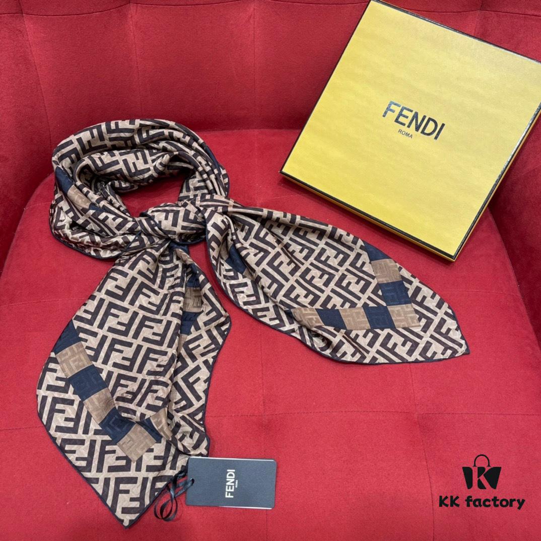 6931a929ccd8ab3d7af9d900 Fendi FF Monogram Washed Twill Silk Jacquard Scarf – Luxuriously Soft and Timelessly Elegant