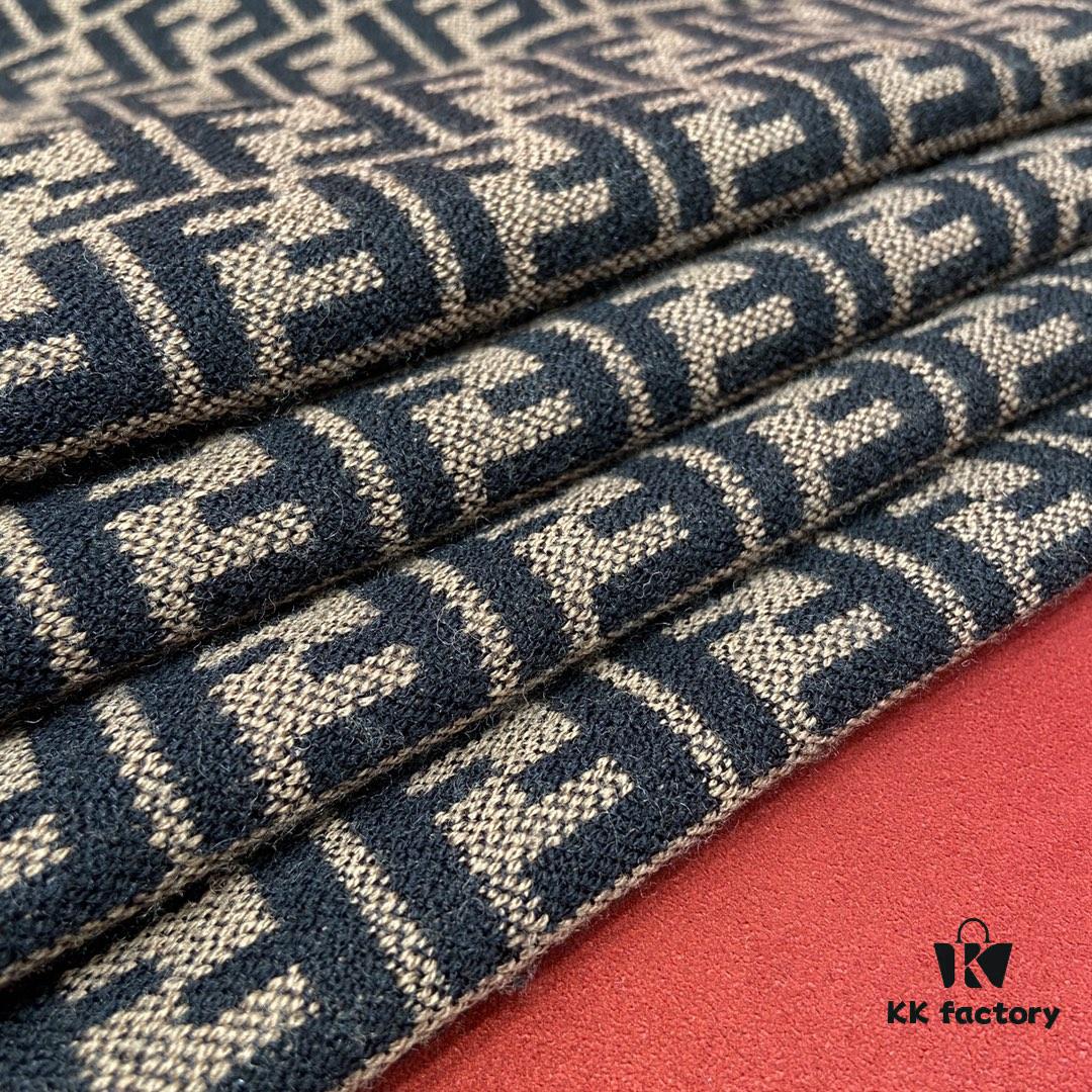 FENDI 100% Cashmere Scarf with Small FF Pattern – Elegant and Luxurious Winter Essential