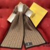 6931a92bccd8ab3d7af9d91d Brown FENDI Woven Wool Scarf 🧣 Timeless FF Monogram Pattern, Soft and Luxurious 100% Pure Wool Fabric, 30*180cm