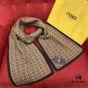 6931a92bccd8ab3d7af9d91e Brown FENDI Woven Wool Scarf 🧣 Timeless FF Monogram Pattern, Soft and Luxurious 100% Pure Wool Fabric, 30*180cm