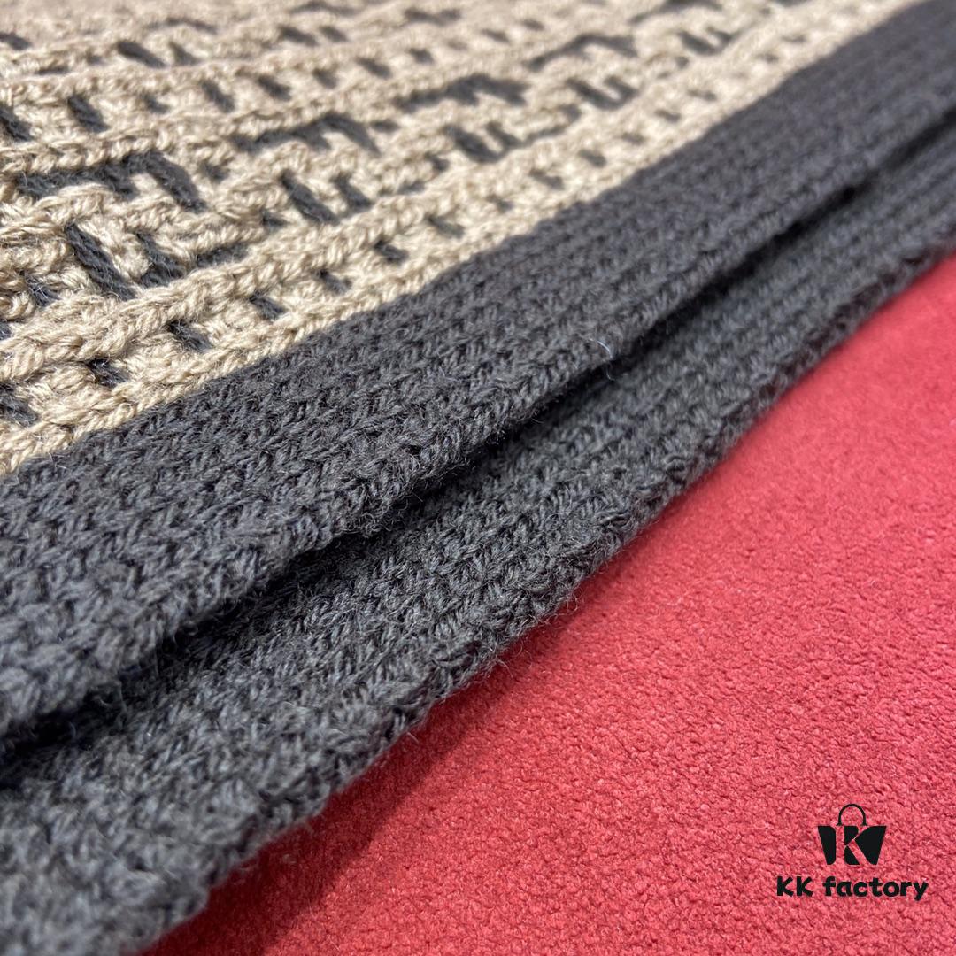 6931a92cccd8ab3d7af9d922 Brown FENDI Woven Wool Scarf 🧣 Timeless FF Monogram Pattern, Soft and Luxurious 100% Pure Wool Fabric, 30*180cm