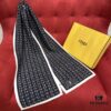 6931a92cccd8ab3d7af9d925 Black FENDI Woven Wool Scarf 🧣 Timeless FF Monogram Pattern, Soft and Luxurious 100% Pure Wool Fabric, 30*180cm