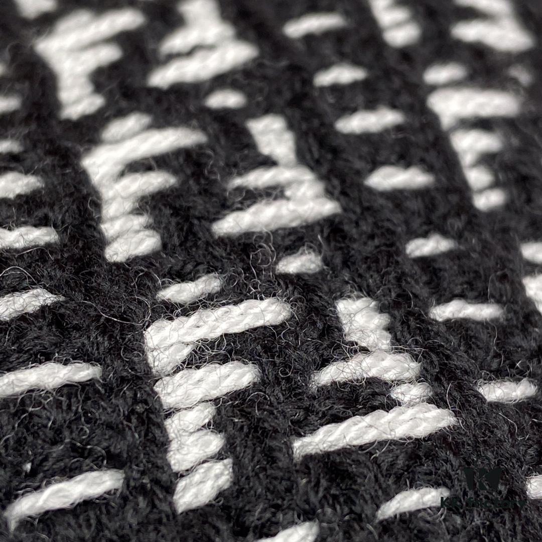 6931a92cccd8ab3d7af9d928 Black FENDI Woven Wool Scarf 🧣 Timeless FF Monogram Pattern, Soft and Luxurious 100% Pure Wool Fabric, 30*180cm