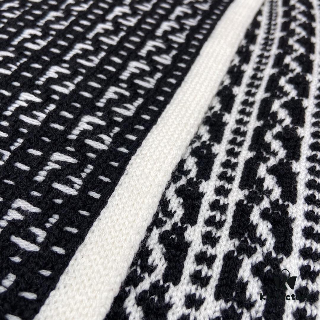6931a92cccd8ab3d7af9d929 Black FENDI Woven Wool Scarf 🧣 Timeless FF Monogram Pattern, Soft and Luxurious 100% Pure Wool Fabric, 30*180cm