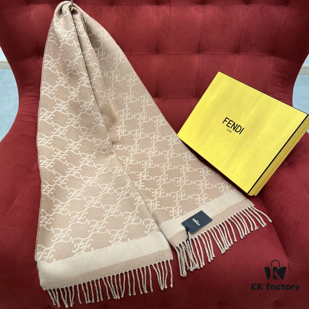 6931a92cccd8ab3d7af9d92e FENDI Autumn-Winter New Arrival Scarf – Soft, Elegant Colors That Exude Charm; Perfect for Daily Wear as a Neck Warmer or Shawl! Reversible Design, Non-Irritating, Thick and Fine Texture with 51% Wool and 49% Cashmere, 38*215cm