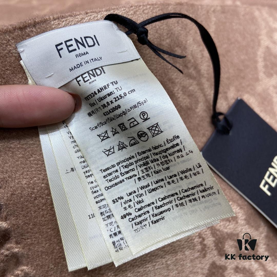 6931a92dccd8ab3d7af9d935 FENDI Autumn-Winter New Arrival Scarf – Soft, Elegant Colors That Exude Charm; Perfect for Daily Wear as a Neck Warmer or Shawl! Reversible Design, Non-Irritating, Thick and Fine Texture with 51% Wool and 49% Cashmere, 38*215cm