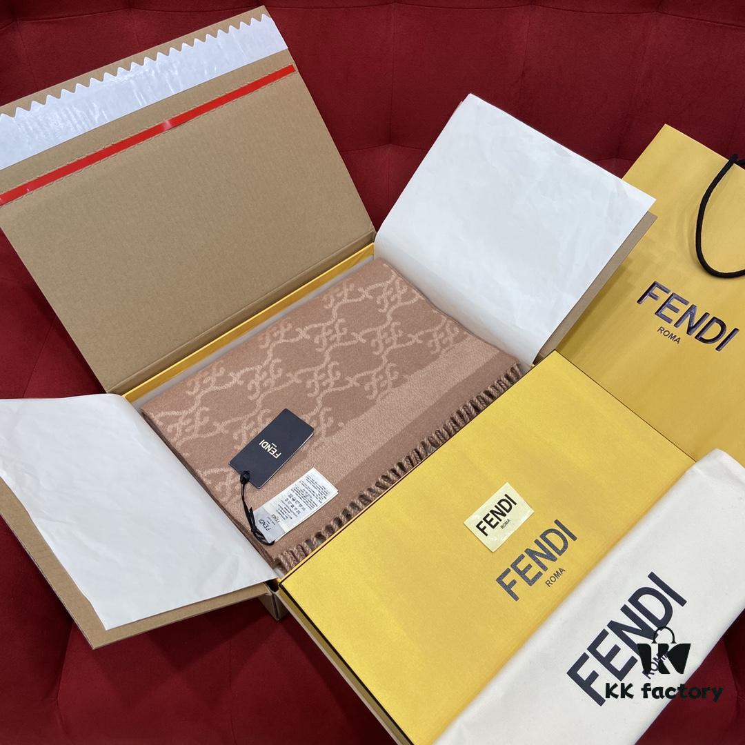 6931a92dccd8ab3d7af9d936 FENDI Autumn-Winter New Arrival Scarf – Soft, Elegant Colors That Exude Charm; Perfect for Daily Wear as a Neck Warmer or Shawl! Reversible Design, Non-Irritating, Thick and Fine Texture with 51% Wool and 49% Cashmere, 38*215cm