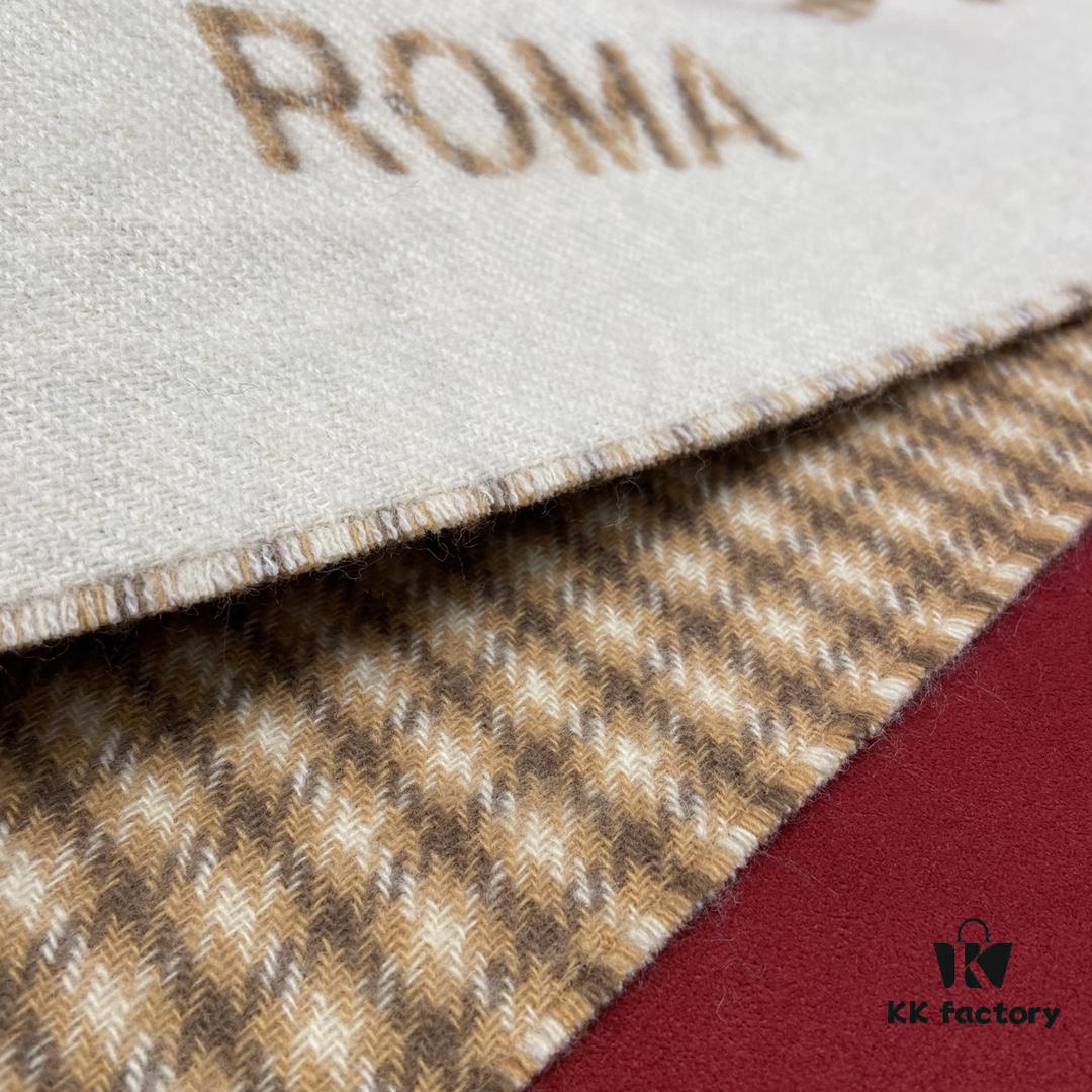 6931a92dccd8ab3d7af9d93b FENDI Autumn Winter New Checkered Double-Sided Fringe Scarf – Unisex Wear, Non-Irritating, Soft and Durable, 75% Wool 25% Cashmere, 30*180cm