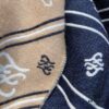 6931a92eccd8ab3d7af9d944 FENDI Double-Sided Novelty Monogram Scarf Shawl - Beige and Navy Blue, 100% Wool, Soft and Warm, 70*180cm