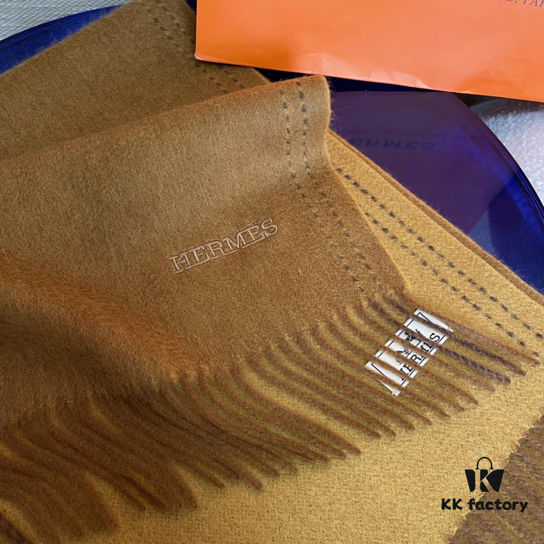 Hermès New Winter Unisex Double-Sided Cashmere Long Scarf