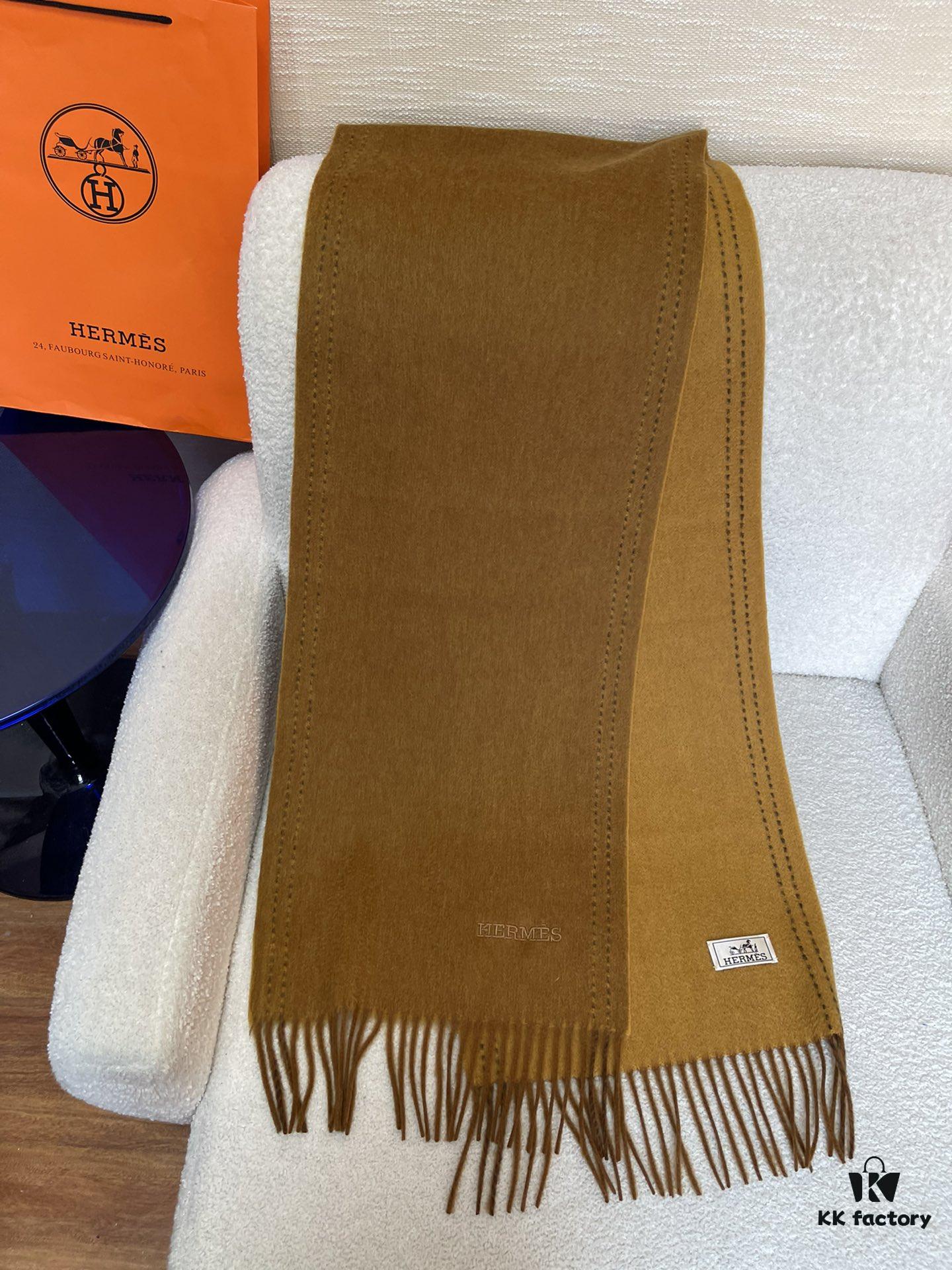 Hermès New Winter Unisex Double-Sided Cashmere Long Scarf