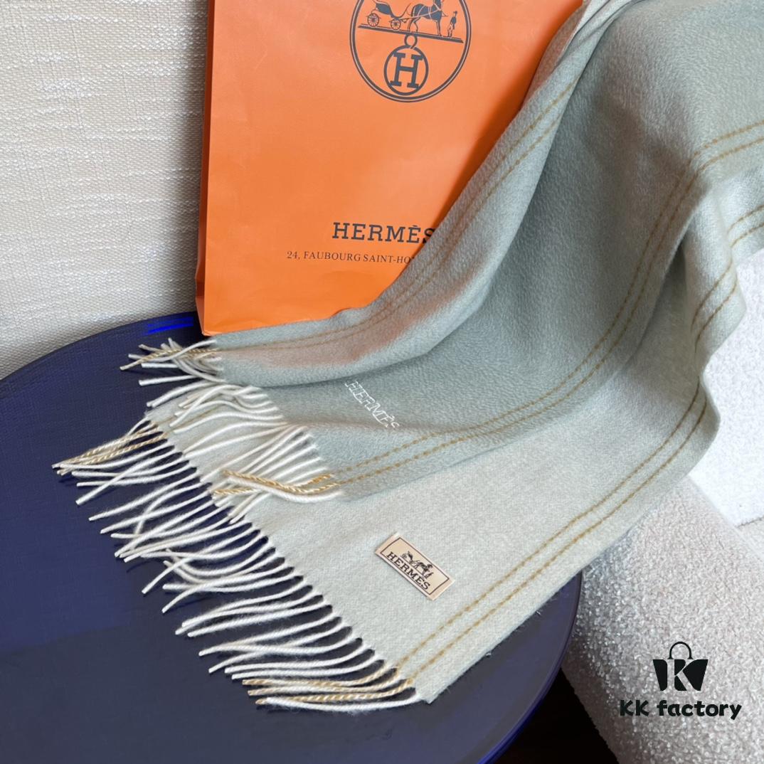 Hermes Winter New Unisex Double-Sided Cashmere Long Scarf