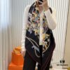 6931a930ccd8ab3d7af9d966 Hermès Classic Beautiful Silk-Wool Square Scarf 140, Hand-Rolled Edges, Premium Herringbone Cashmere Silk Blend