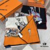 6931a930ccd8ab3d7af9d967 Hermès Classic Beautiful Silk-Wool Square Scarf 140, Hand-Rolled Edges, Premium Herringbone Cashmere Silk Blend