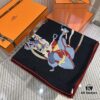 6931a930ccd8ab3d7af9d968 Hermès Classic Beautiful Silk-Wool Square Scarf 140, Hand-Rolled Edges, Premium Herringbone Cashmere Silk Blend