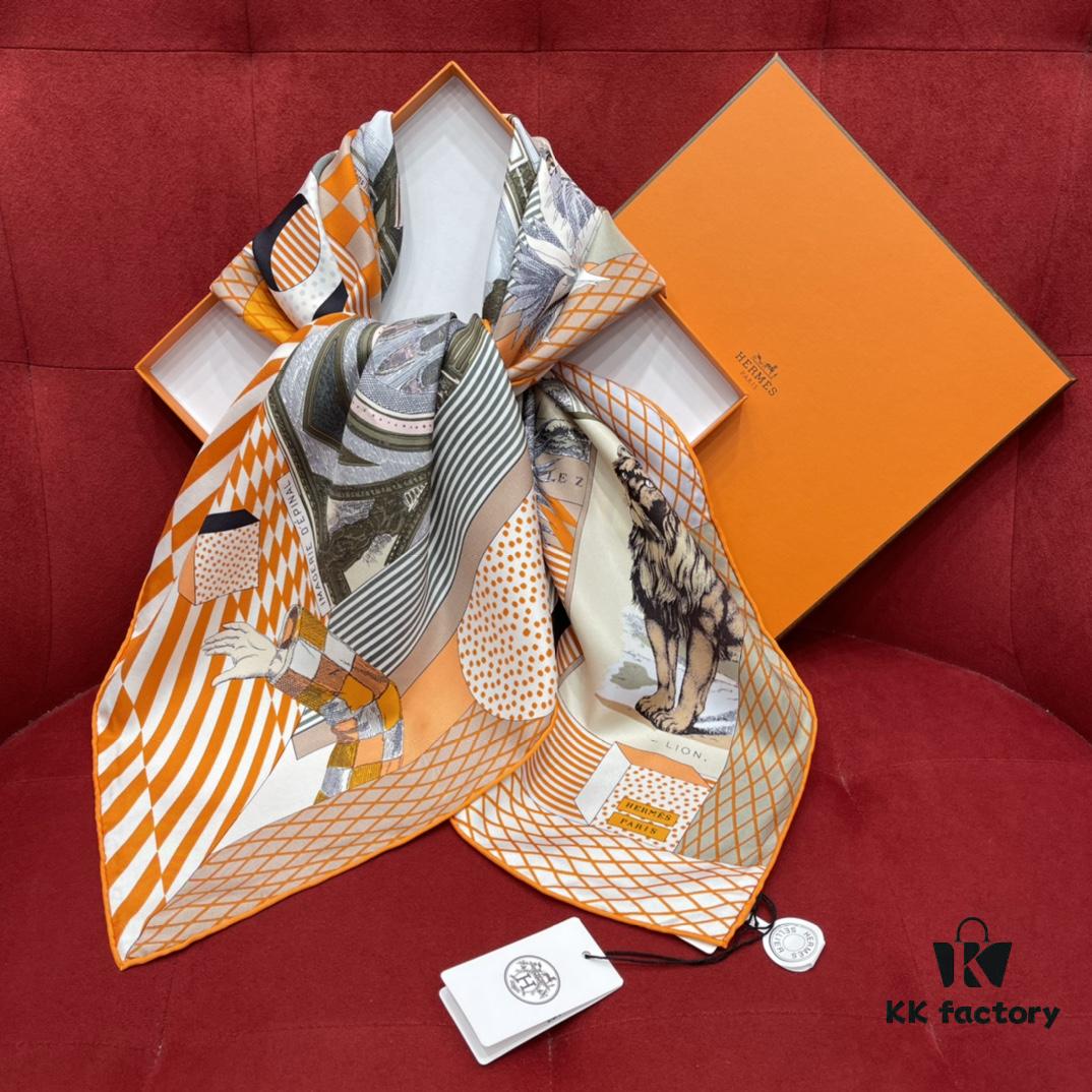 6931a931ccd8ab3d7af9d976 HERMES - New Opera House Design, Creative and Artistic Pattern Combining Wildlife and Geometric Elements with Whimsical Charm, 100% Mulberry Silk, 90*90 CM