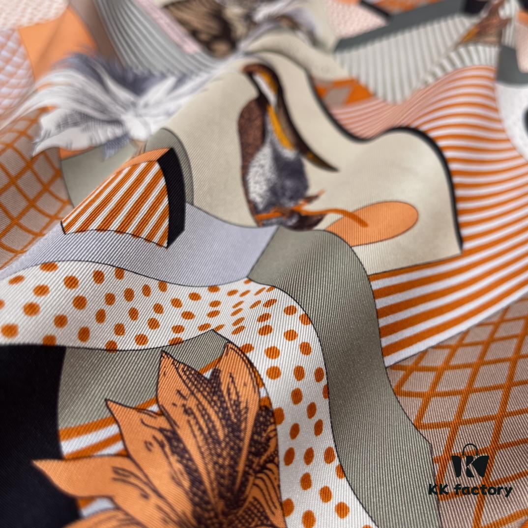 6931a931ccd8ab3d7af9d97b HERMES - New Opera House Design, Creative and Artistic Pattern Combining Wildlife and Geometric Elements with Whimsical Charm, 100% Mulberry Silk, 90*90 CM