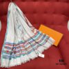 Hermes Bathrobe Shawl 90*180cm 70% Cashmere 30% Mulberry Silk Plaid Scarf Suitable for All Seasons Velvet Fabric Warm in Winter Cool in Summer